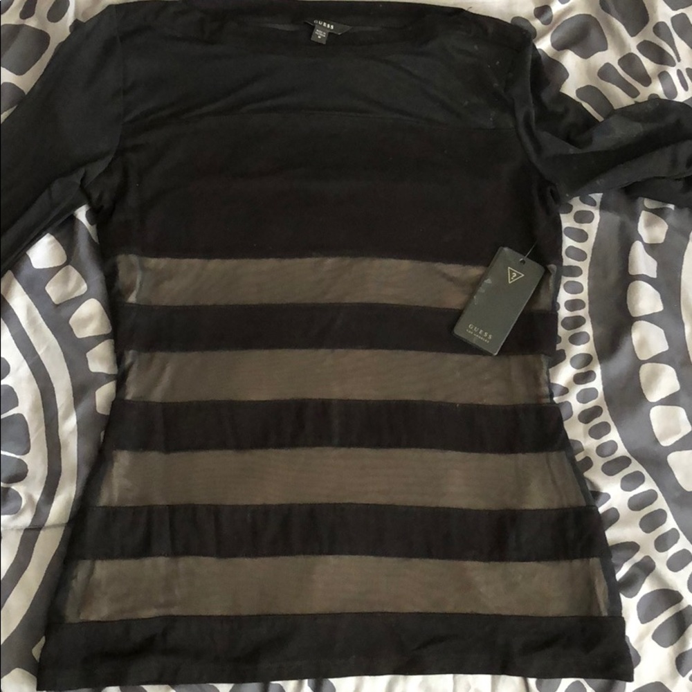 Guess Mesh Insert Top